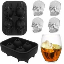3D Skull Ice Mold Tray, Super Flexible High Grade Silicone Ice Cube Molds for Whiskey, Cocktails, Beverages, Iced Tea & Coffee
