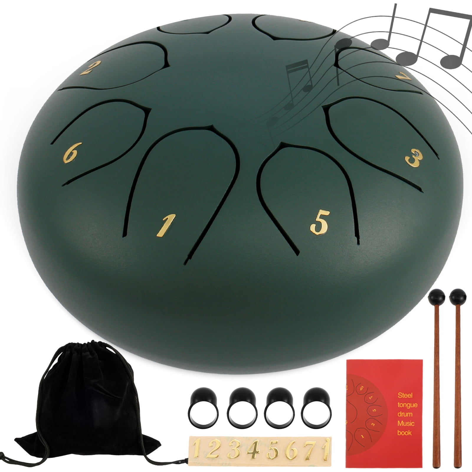 Threns Rain Drum 8 Tone 6 inch Carbon Steel Tongue Drum Outdoor Garden Chakra Rain Drum Musical Instruments for Outside Garden Patios