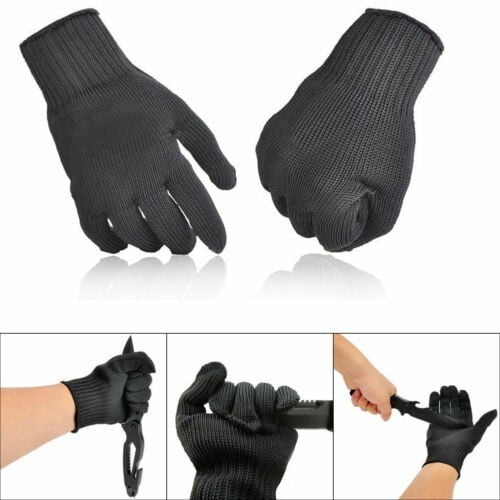 1Pair Stainless Steel Wire Safety Works Stab Resistance Cut Proof Gloves 