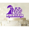 thumbnail image 1 of Mr & Mrs Wedding Cake Topper Personalized Glitter Purple Cake Topper Color Option Available 5-7 Inches Wide, 1 of 1