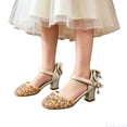 thumbnail image 2 of Fozruso Wedding Party Pump Girl Shoes,Sizes 10 Little Kid,Dress Up Shoes For Girls Glitter Low Heels Party Dance Shoes, 2 of 7