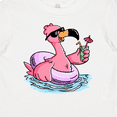 thumbnail image 4 of Inktastic Flamingo with Sunglasses Pool Float and Drink Boys or Girls Baby T-Shirt, 4 of 5