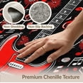thumbnail image 6 of ODIKA 8'x10' Washable Area Rug Non-Slip Chair-Friendly Mat Guitar Music Rock Notes Treble Clef Border Record Vinyl Themed for Dining Room, Large Office, Lounge, 6 of 7