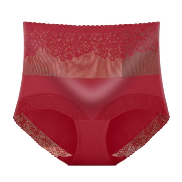Aayomet Culottes Grande Taille pour Femmes Culottes Taille Haute Confortables Respirantes Triangle Fessier (Rouge, TG)