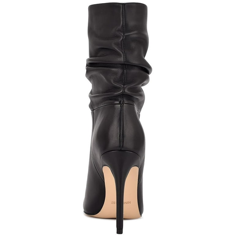 Nine West Womens JENN Leather Pointed Toe Mid Calf Boots Walmart