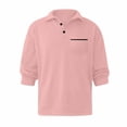 thumbnail image 5 of IAJDKMEK Men's Long Sleeve V-Neck Polo Shirts - Button Pocket Casual Top, Utility Style Mens Polo Shirts with Soft Knit, Modern Shirts for Men with Refined Relaxed Look,Pink XL, 5 of 5