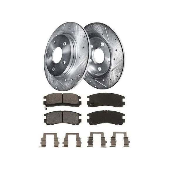 Rear Brake Pad and Rotor Kit - Compatible with 1995 - 2005 Mitsubishi Eclipse 1996 1997 1998 1999 2000 2001 2002 2003 2004