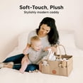 thumbnail image 2 of Baby Diaper Caddy Organizer with Handle - Portable Baby Car Organizers and Storage for Nursery, Changing Table, Large Shower Gift Basket for New Mom Gifts & Boy Girl Registry (Taupe), 2 of 9