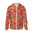 thumbnail image 2 of Uemuo Strawberry Pattern Women's Full Zip UPF 50+ Sun Protection Hoodie Jacket Long Sleeve Sun Shirt Hiking Outdoor Performance with Pockets-Small, 2 of 9