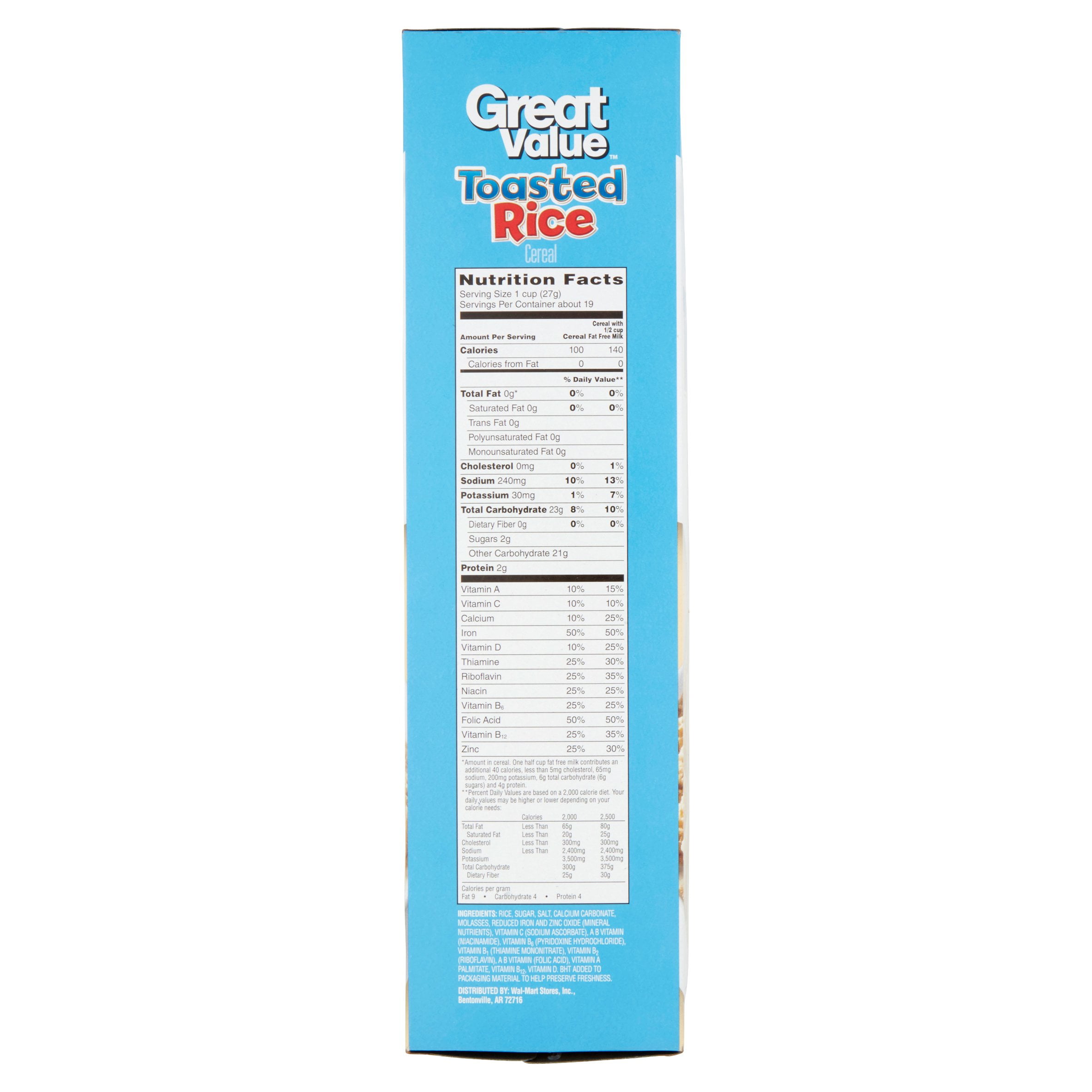 Great Value Toasted Rice Cereal, 18oz