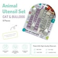 thumbnail image 4 of Melii Stainless Steel Spoon, Fork and Training Knife Set for Kids, 6 piece Set, Cat and Bulldog, 4 of 6