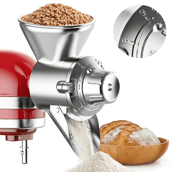 TOCOKEID All Metal 9-Speed Grain Mill Attachment for KitchenAid Stand Mixers