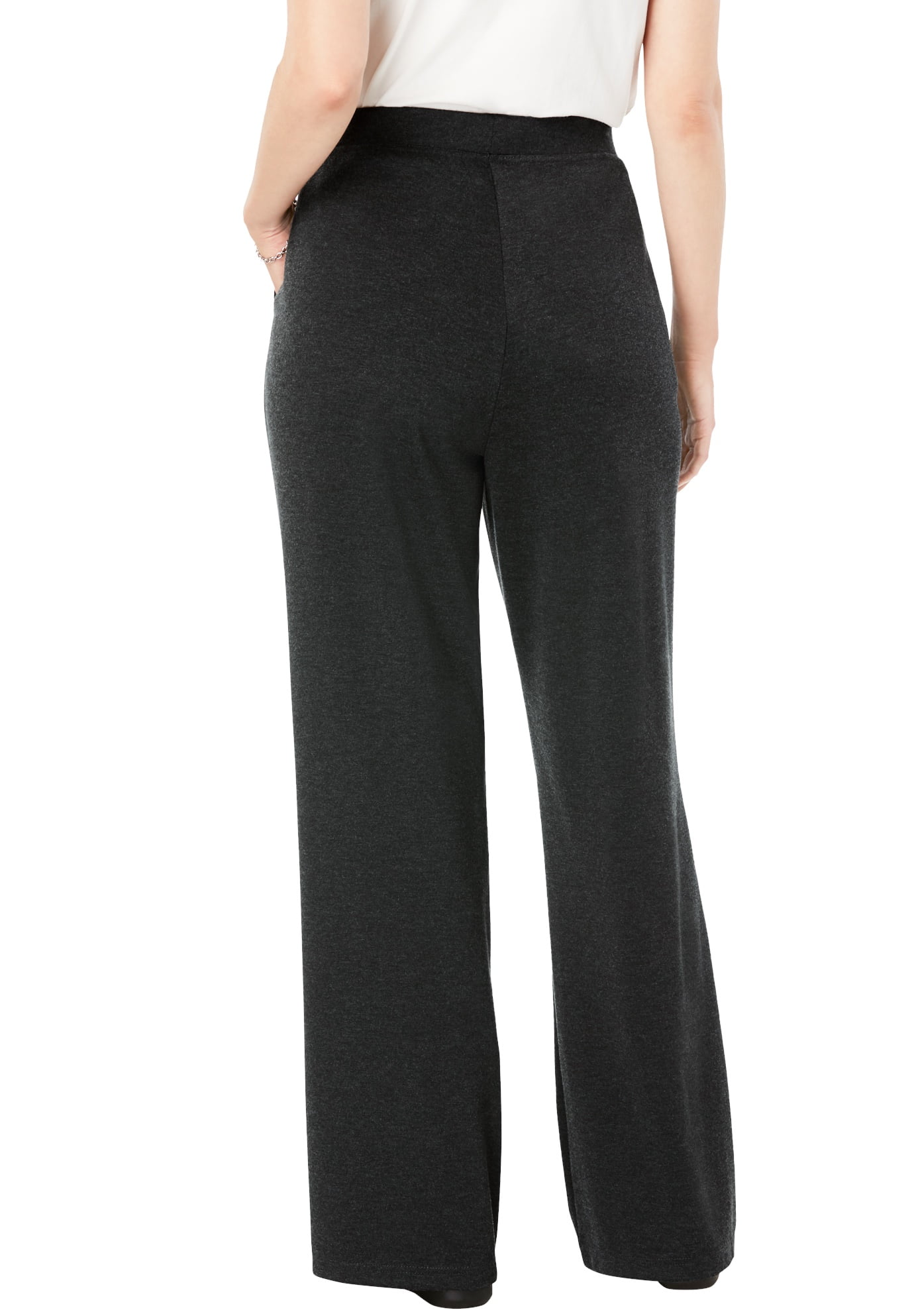 Woman Within Women's Plus Size Petite Wide Leg Ponte Knit Pant Pant -  Walmart.com