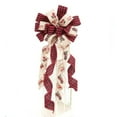 thumbnail image 5 of Christmas Tree Topper Bow, 35" x 14" Classic Buffalo Plaid Burlap Bow with Long Streamers for Xmas Tree, Rustic Farmhouse Xmas Decorations Home Decor, 5 of 6