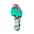 thumbnail image 2 of Cecelia New York Liberty Turquois Floral Print Slip On Open Toe Slide Sandals (Turquois, 9.5), 2 of 4