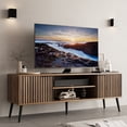thumbnail image 6 of JOMEED Mid Century Modern TV Stand, Wood Wave-Panel TV Cabinet with Storage & Cable Holes, 59 Inch Entertainment Center for 32-60 Inch TVs,Brown, 6 of 7