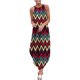 thumbnail image 1 of Vestido de verano para mujer, informal, sin mangas, cuello halter, tirantes, falda, abertura, maxivestido estampado Pompotops  ghjkhdj2424, 1 of 4