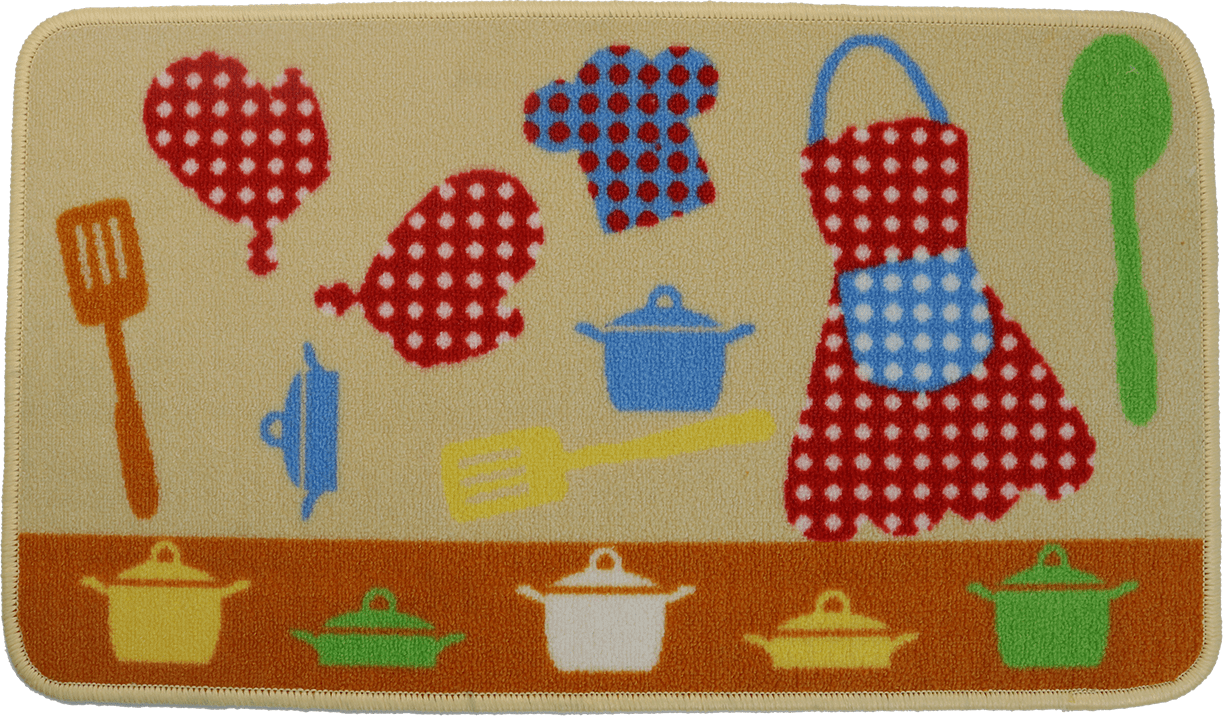 Arkwright Printed Kitchen Rug - 18 x 30 in - Pots & Pans Design