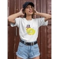 thumbnail image 2 of Funny Chic Bird In Top Hat T-Shirt Women -Image by Shutterstock, Female Small, 2 of 4
