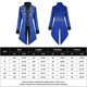 thumbnail image 2 of Disfraz Premium Abrigo retro para hombre, abrigo de cola de golondrina renacentista, disfraz de Halloween (azul M) Kuymtek Azul T M para Hombre, 2 of 7