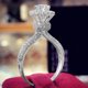 thumbnail image 2 of Joyería de corte de boda Anillo de Piedra Blanca Regalo Hecho a Mano Anillos de Compromiso, 2 of 2