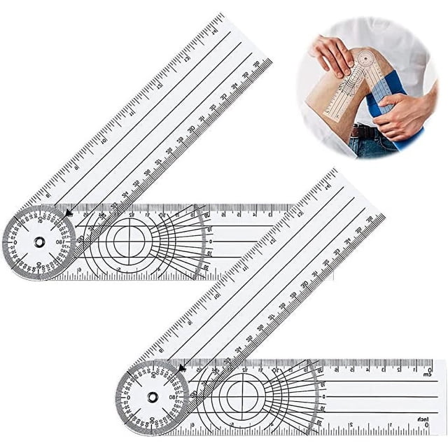 Jinsinto Gonomètre Physio, 2 Pcs Règle Professionnelle 360 Degrés Multi-Angle 14 Pouces Règle Médicale pour Outil de Mesure Plastique