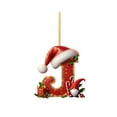 thumbnail image 2 of 2D Christmas Letter Ornaments, 26 Pcs Alphabet Christmas Tree Hanging Decorations with Santa Hat for Xmas Party Decor, 2 of 7