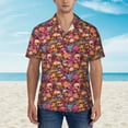 thumbnail image 4 of Lsque Skull blue daisy flower pattern Hawaiian Shirt for Men, Unisex Summer Beach Casual Short Sleeve Button Down Shirts-3X-Large, 4 of 9