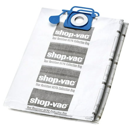 

Shop-Vac 12-20 Gallon Genuine Hepa Tear Resistant Collection Filter Bags 4-Pack