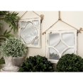 thumbnail image 2 of DecMode 12"W, 12"H White Distressed Small Square Geometric Wall Mirror with Jute Hanging Rope, Set of 4, 2 of 12