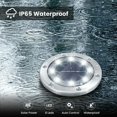thumbnail image 4 of Luces solares para exteriores, paquete de 4 luces solares para jardín a prueba de agua con luz de alta eficiencia, luces de paisaje para caminos, patios, terrazas, césped, patios, pasarelas (blanco, 4 of 5