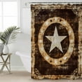 thumbnail image 2 of Extra Long Shower Curtain 72x96 Inch, Brown Star Texas Shower Curtain Waterproof Bathroom Decor Vintage Western Country Wooden Fabric Bath Curtain Set Accessories with Hooks, 2 of 6