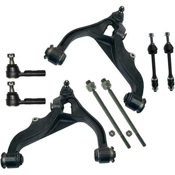 Detroit Axle - 4WD Front End Suspension Kit for 2006-2012 Dodge Ram 1500, Lower Control Arms Tie Rod Ends Sway Bar Links 2007 2008 2009 2010 2011 Replacement - 8pc Set