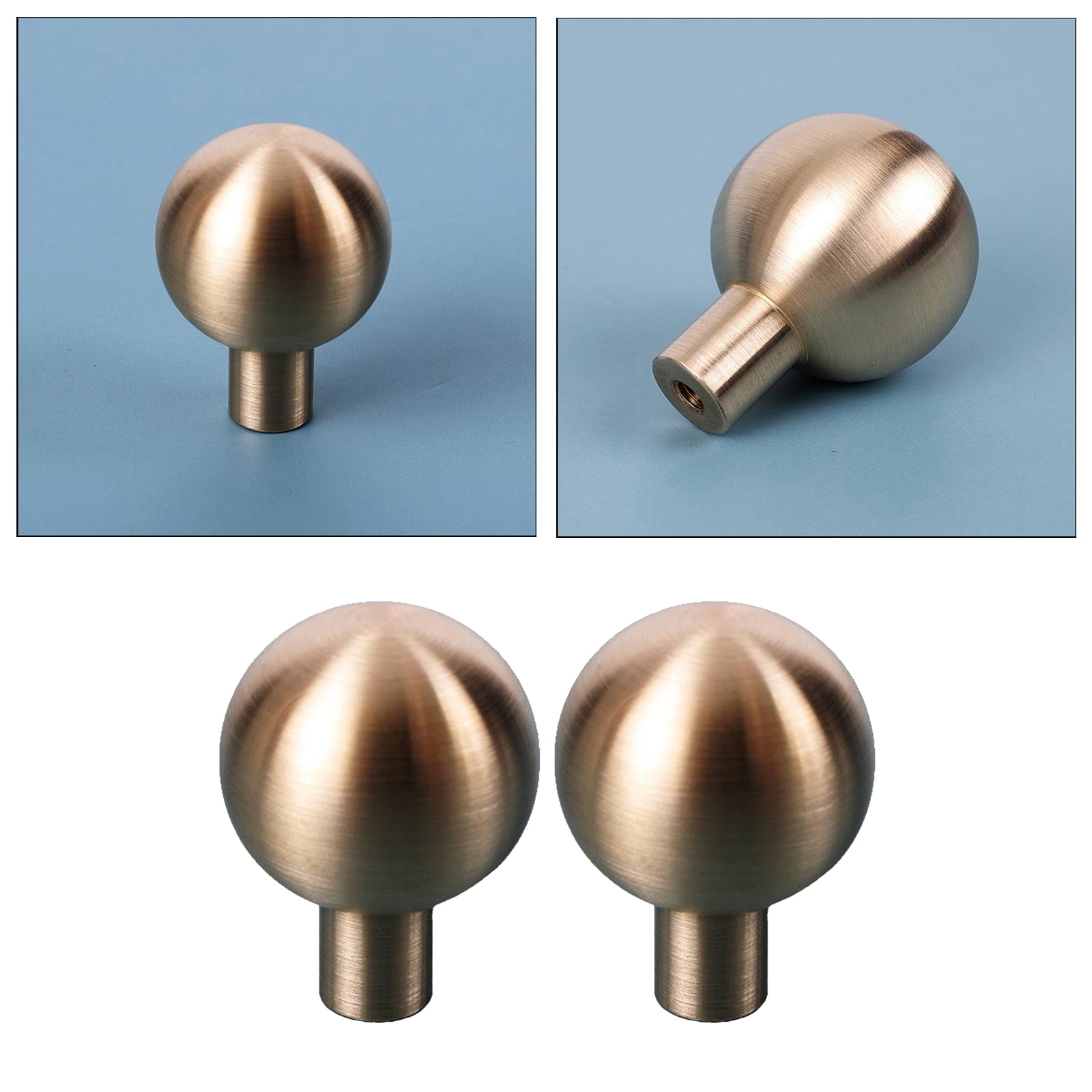 Round Ball Mushroom-New Lot of 12 SOLID BRASS Cabinet Knobs Drawer Pulls 