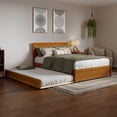 thumbnail image 3 of AFI Lylah Full Wood Platform Bed with Panel Footboard and Twin Trundle, Light Toffee, 3 of 17