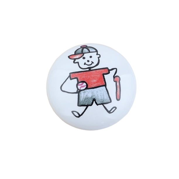 Riwesomey Tiradores de cajón de estilo nórdico, tiradores de muebles, pomos circulares modernos para habitación de niños, accesorios para armario y Herramientas y ferretería chico de beisbol Riwesomey TO012045-07