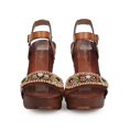 thumbnail image 4 of Nature Breeze ED51 Women Leatherette Open Toe Gem Studded Wooden Clog Sandal - Black (Size: 7.0), 4 of 5