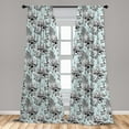 thumbnail image 5 of Ambesonne Shabby Flora Curtains, Pond Water Flowers, Pair of 28"x63", Pale Blue White Black, 5 of 5