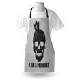 thumbnail image 3 of I am a Princess Apron Skull with a Crown Skeleton Halloween Theme Grunge Look, Unisex Kitchen Bib Apron with Adjustable Neck for Cooking Baking Gardening, Charcoal Grey Pale Grey, by Ambesonne, 3 of 3