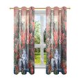 thumbnail image 7 of Yayeee Window Curtains Light Filtering 63"x42" Grommet Panel Pair Home Living Room Decor, Red Vibrant Flowers, 7 of 7