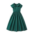 thumbnail image 1 of Tranfacy Robes d'Été pour Ados, Robes pour Filles Taille 10-12, Robe d'Été pour Filles 8-13 à Taille Cintrée à Manches Courtes, Robe Plissée Décontractée et Confortable pour Enfants, 1 of 3