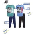 thumbnail image 2 of Pro Athlete Boys Sweatsuit Set Short Sleeve Crewneck Graphic Tees & Tricot Jogger Sweatpants 4 Piece, 2 of 7