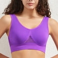 thumbnail image 3 of VISALY Womens Bralettes Seamless Bras 2 Pack Women Seamless Sports Bra Breathable Wireless Push Up Bra With Pads Yoga Running Fitness Bralettes Padded Bra Comfortable Bras Bras For Women Purple 4XL, 3 of 6