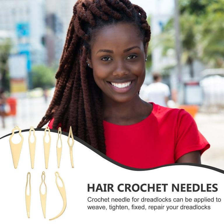 Yvbu Dread Braid Crochet Interlock Hook Dreadlock Hair Supply Interlocking Tool for Locs 16 Pcs, Women's, Size: 6x1.5cm, Gold