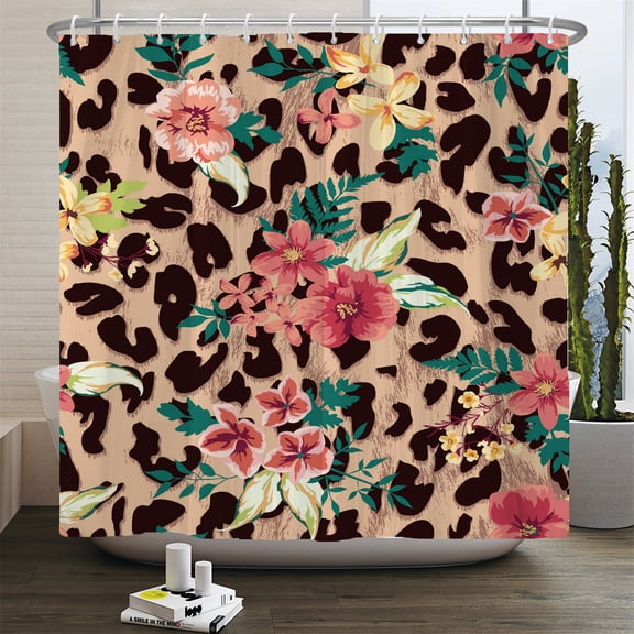 3D Waterproof Bathroom Shower Curtain Leopard Pattern Printed Waterproof Bath Cu