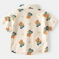 thumbnail image 4 of Tisuna Button Down T Shirt For Boys Toddler Dinosaur Print Short Sleeve Lapel Neck Tops Casual Cute Boys Child Summer Outfits Beige Size 3-4 Years, 4 of 4