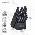thumbnail image 5 of Farberware 20-Piece Triple Riveted Cutlery Knife Block Set with Kitchen Shears, Black, 5 of 15