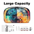 thumbnail image 3 of Geometric Cube Electronic Organizer Travel Case, Waterproof Oxford Cloth Storage Pouch Bag, Box with Cord Organizer Storage for Computer Cable Organizer, 5.9x9.44x3.14 in., 3 of 6