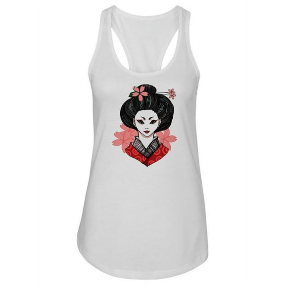 Japanese Geisha Design Tank Women -Image by Shutterstock, Female x-Small
