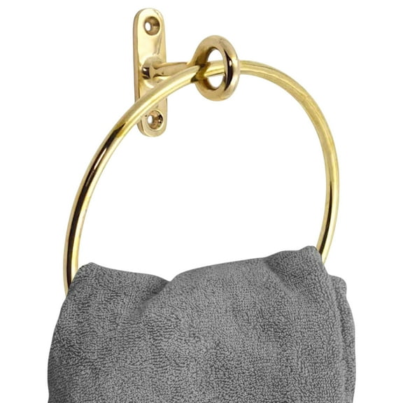 STYLENT Decor Solid Brass Towel Ring | Antique Hand Towel Hanger, Round Towel Holder for Bathroom,Toilet,Kitchen Accessories Handmade & Minimalist Design (Brass Polished)